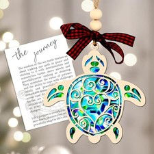 Sea Turtle Suncatcher Ornament with Story Card Sea Turtle Gifts for Women Bea... picture