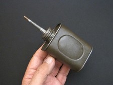 Vtg Olive Drab Military Pocket Oil Can/Oiler + Threaded Cap & Spout Antique Tool picture
