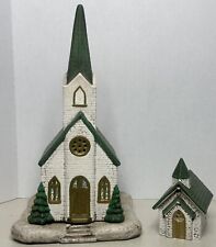 Vintage Ceramic Church  Chapel Christmas Hand Painted Musical Amazing Grace 17”H picture