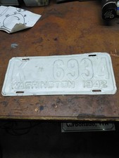 1942 Washington State Automobile License Plate picture