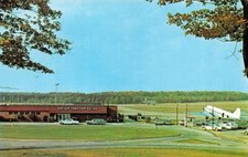 Bradford, PA Pennsylvania BRADFORD-MCKEAN AIRPORT Airplane~50's Cars Postcard picture