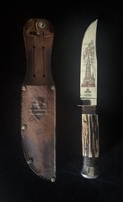 Linder Rehwappen Solingen Rostfrei Stag Handle Ulmer Munster Knife w/Sheath picture