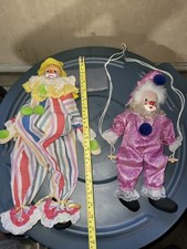 Ganz Porcelain Shelf Sitter/hanging Clown Doll W/Porcelain Face/Hands picture