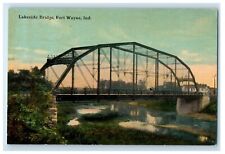 c1910's View Of Lakeside Bridge Fort Wayne Indiana IN Unposted Antique Postcard picture