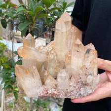 3.7lb Natural clear white crystal quartz cluster rough mineral specimen picture