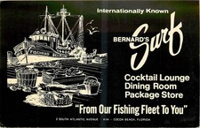 Vintage  Bernard's Surf Cocoa Beach FL Fishing Boat Advertising Postcard picture