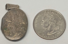 Rare Antique Sterling Silver  European Art Nouveau Engraved Compact / Charm picture