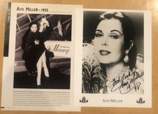 Ann Miller Turner Movie Classics 1998 Hand Signed Autograph B&W 8x10 Photo picture