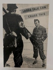 Original WWII Espionage Postcard Loose Talk Can Cause This POW Imprisoned  picture