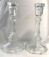 Vintage Crystal Accents Pair Candle Holders 7.5