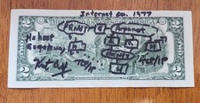 Autographed Vint Cerf INTERNET ca. 77 sketch 2-dollar bill  INTERNET PIONEER picture