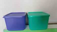 Tupperware Basic Brights Square 4 piece Assorted Color Food Storage Container picture