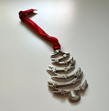 Lunt Sterling Silver Tree Ornament w/ Red Ribbon, Christmas 2002 picture