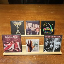Lot of 6 Vintage 1980s Square Pinback Buttons Genesis Triumph The Who Movie picture