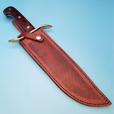 Knife Sheath Fixed Blade Brown Basketweave Leather Large Bowie 15.5