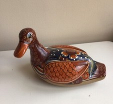 Folk Art Ceramic Mexico Tonalá Hand painted Large Duck Home Decor picture