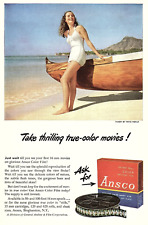 1940s ANSCO ANSCOCHROME COLOR CAMERA FILM COLOR MOVIES FULL PAGE PRINT AD Z5298 picture