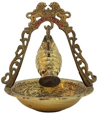 Vintage Jewish Hebrew Mayim Achronim Washing Set Judaica Judaism Lions Of Judah picture