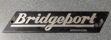 VTG Black Plastic Bridgeport Sign Script Emblem Badge Nameplate Magnet USA RARE picture