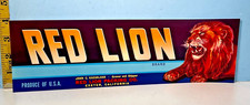 1940's Red Lion Brand Exeter, CA Vegetable Fruit Crate Label picture