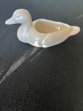 CREAM POTTERY DUCK / MALLARD PLANTER / HALL ? picture