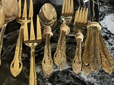 GIBSON GOLD ELECTROLITE STAINLESS CUTLERY 50 PIECES Service For 8-MADE IN CHINA picture