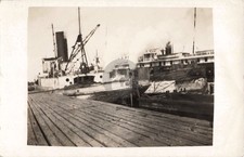 Waterfront Scene, Ludington MI Michigan 1920 RPPC Photo Postcard COPY picture