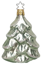 Vintage Inge Glass Silver & Green Tree Christmas Ornament Made In Germany picture