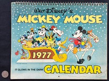 Vintage Walt Disney Mickey Mouse 1977 Glow-In-The-Dark Calender picture