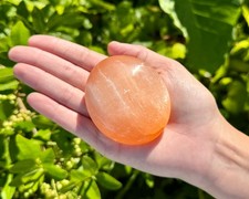Orange Selenite Palm Stone 2.5