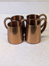 Vintage West Bend WB Solid Copper Mugs Set of 4 Moscow Mule Cups Barware  picture