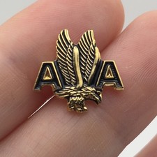 American Airlines Eagle Logo Gold Tone AA Collectible Employee Lapel Hat Pin picture