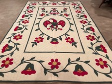 VINTAGE PARAGON AMERICAN GLORY PATTERN APPLIQUE  QUILT NICE AND FRESH 66” x 98” picture