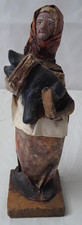 Vintage Woman Holding Animal Pig Paper Mache Mexican Folk Art Figurine 8