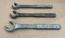 Vintage PLOMB Pebbled Handle Flare Nut Wrenches 1” 3/4” 5/8” USA Made PROTO picture