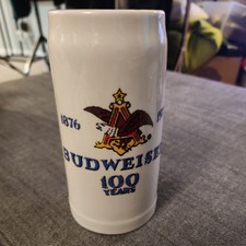 Vintage 1976 Budweiser Centennial Ceramic Stein by Ceramarte (Brazil) 6.5