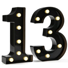 Black Large Light Up Marquee Numbers 13 For Boys Birthday Party Decorations picture