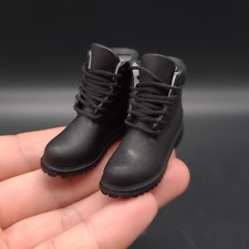 Hot 1/6 Scale Men's Leather Boots Soldier Shoes Model For 12