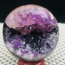 400g+ Natural Amethyst geode quartz ball crystal Start smiling sphere healing picture