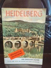 c1950s Holidays Heidelberg Germany English Guide Book Map Castle Travel Vtg 9P picture