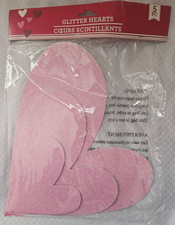 Package Of 5 Assorted Size Pink Glitter Hearts Valentine Decor/ Valentine's DIY picture