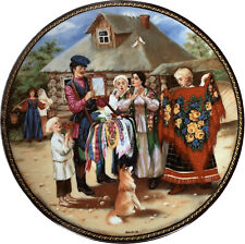 Decorative Plate Vintage 1990 Russian The Village Family #5 Russian Village picture