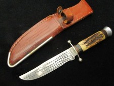 VINTAGE GERMAN PUMA SOLINGEN STAG HANDLE SKINNING KNIFE AND US CASE XX SHEATH picture