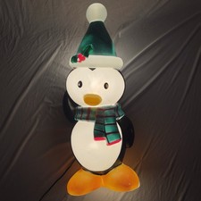 Enchanted Garden Plastic Blow Mold Penguin Christmas Lighted 29