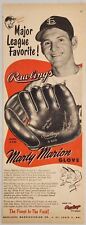1952 Print Ad Rawlings Baseball Gloves Marty Marion Pitcher St Louis Browns MO picture