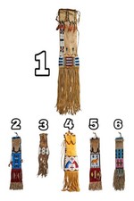 6 Pcs Handmade Sioux Native American Style Beaded Pipe Bag Tobacco Cover Pouch picture