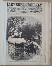 Harper's Weekly 1/3/1874  famous Thomas Nast  Santa Claus cover on chimney picture
