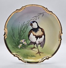Antq Coronet Limoges Hand Painted Pheasant Game 10