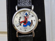 VTG DISNEY GOOFY BACKWARDS WRIST WATCH  PEDRE  NIB NOS PRISTINE picture