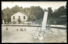 Postmark STROUDSBURG Pennsylvania 1956 Swimming Pool. Real Photo Postcard picture